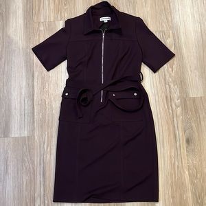 Shelby and Palmer Short Sleeve Stretch Purple Dress Zip Front Size 6